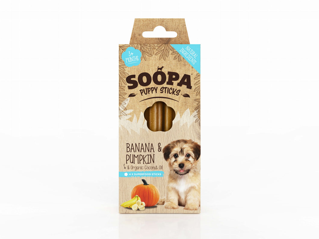 SOOPA Dental Stick Puppy Banana & Pumpkin - Banan i Dynia (100g)